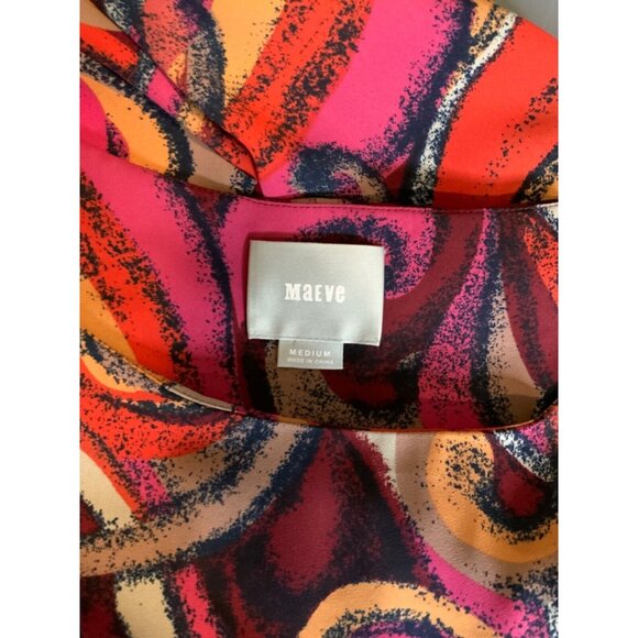 Maeve Multicolor Swirl 3/4 Sleeve Shift Dress, Size Medium - Picture 5 of 5